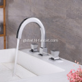 High Quality 3 Holes Faucet Brass Double Handle Wash Basin Faucet for Bathroom Factory
